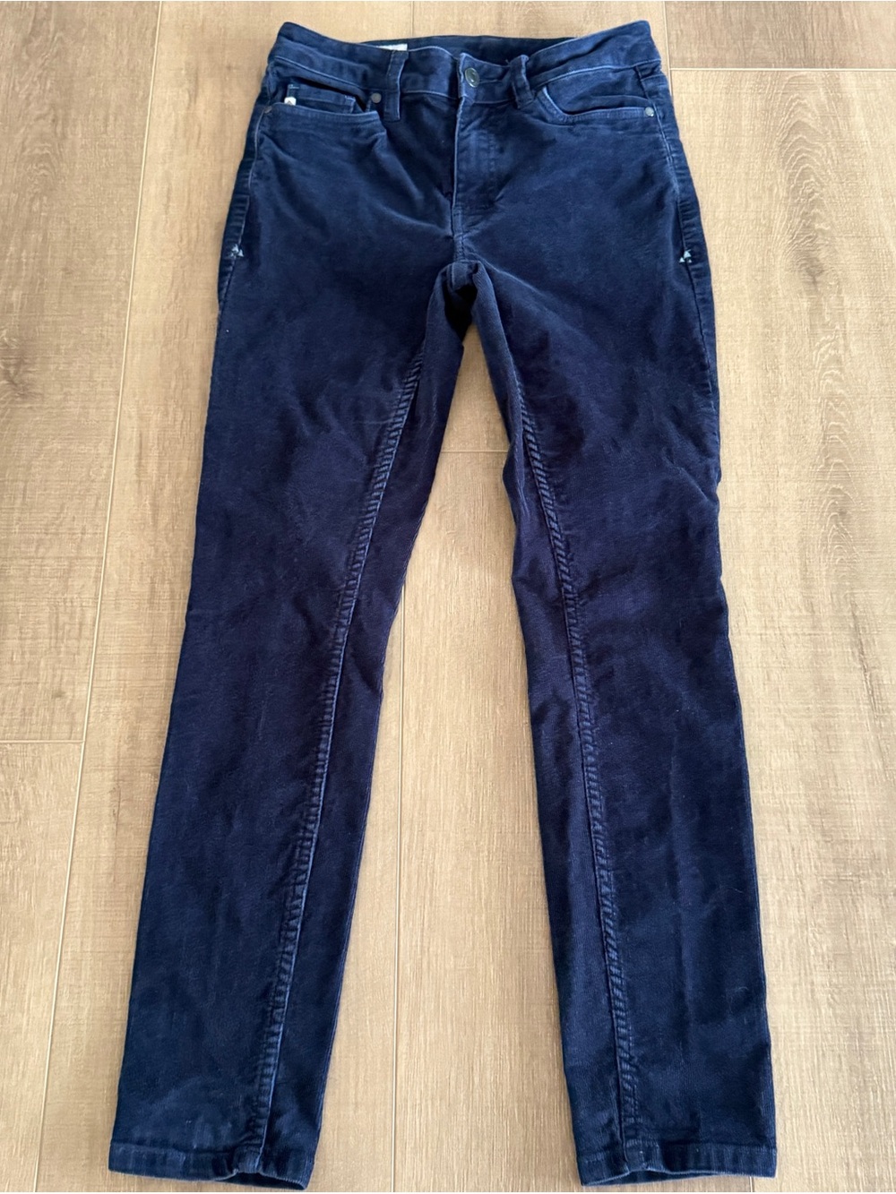 Stio Rivet Corduroy Pants Womens 26x27 Navy Blue Organic Cotton Stretch 5-Pocket